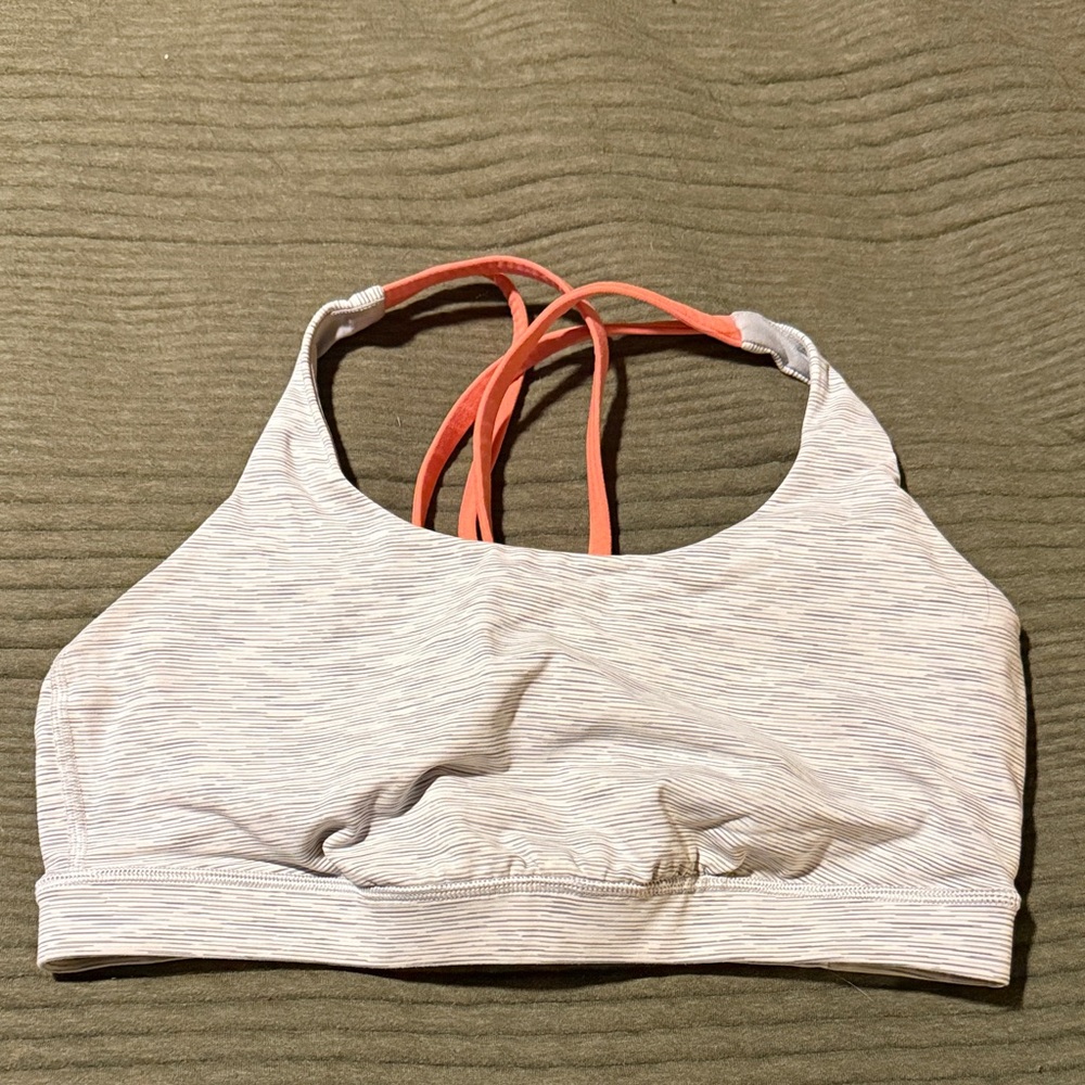 Lululemon Athletica Strappy Sports Bra - Gray and Coral